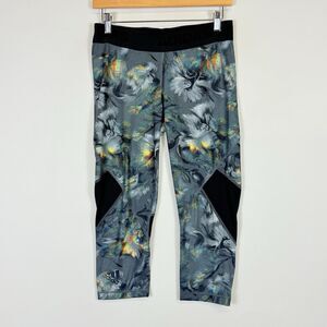 Adidas Techfit Compression Floral Mesh‎ Knee Crop Leggings Pants Women's Medium